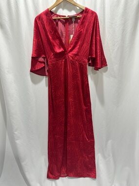 target red dress long sleeve Knox Rose (Target) Burgundy and red floral dress